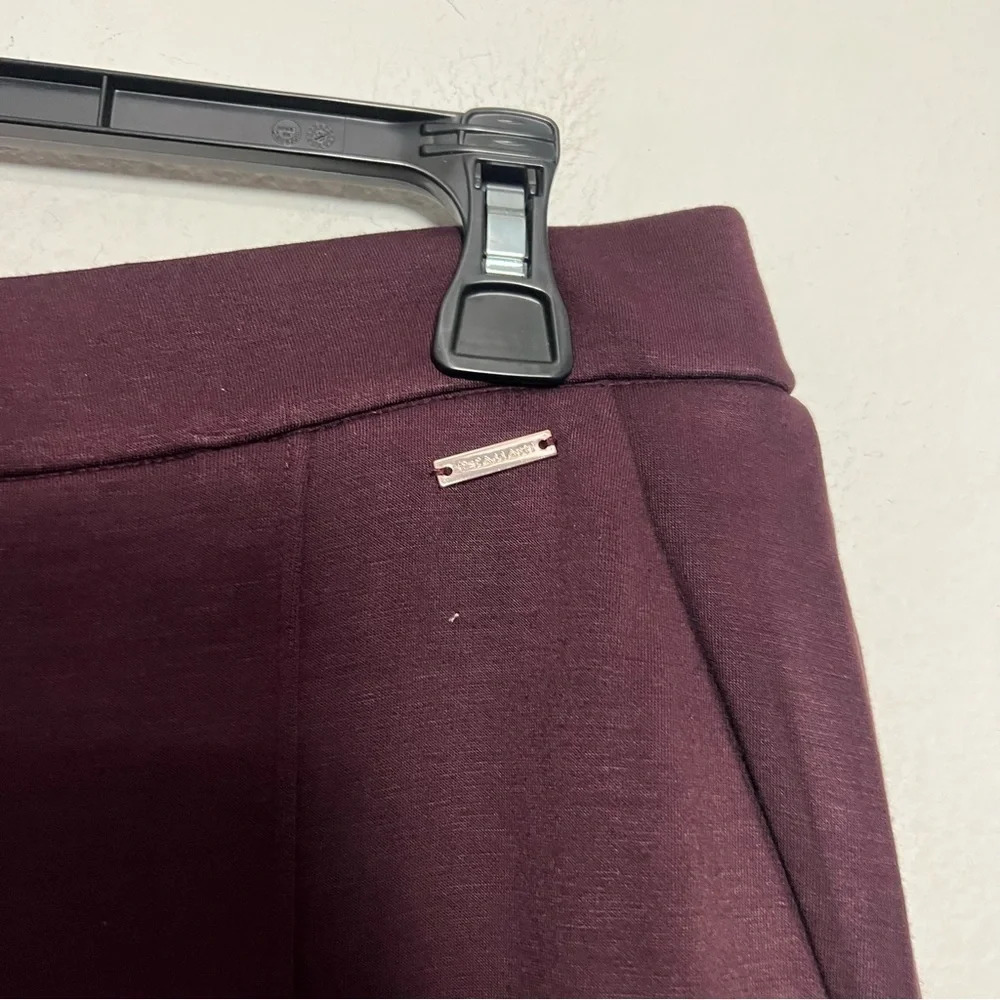 Tahari | Burgundy High Rise Pull-On Ponte Pant (S) - Picture 8 of 9